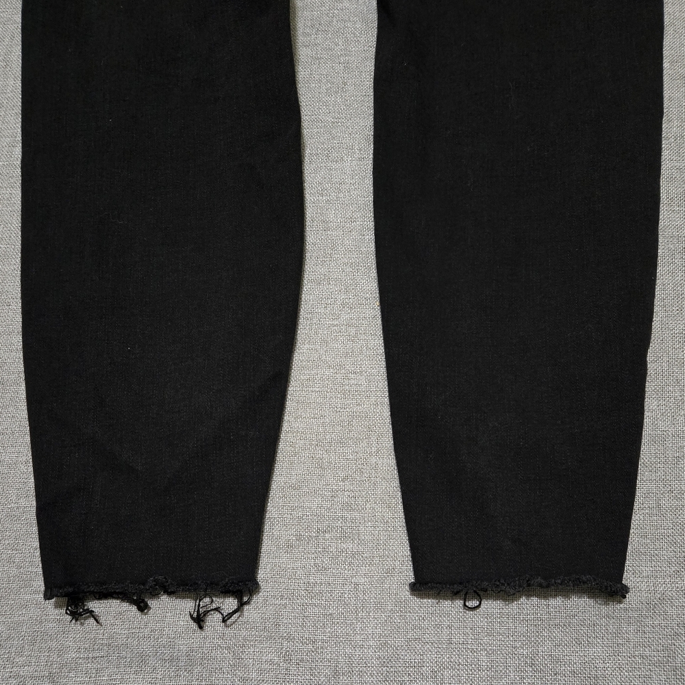 PISTOLA Black Distressed Skinny Jeans Frayed Hem Size 32 - Picture 9 of 14